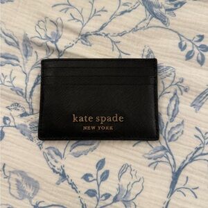 Kate Spade Black Card Holder with Gold Accents